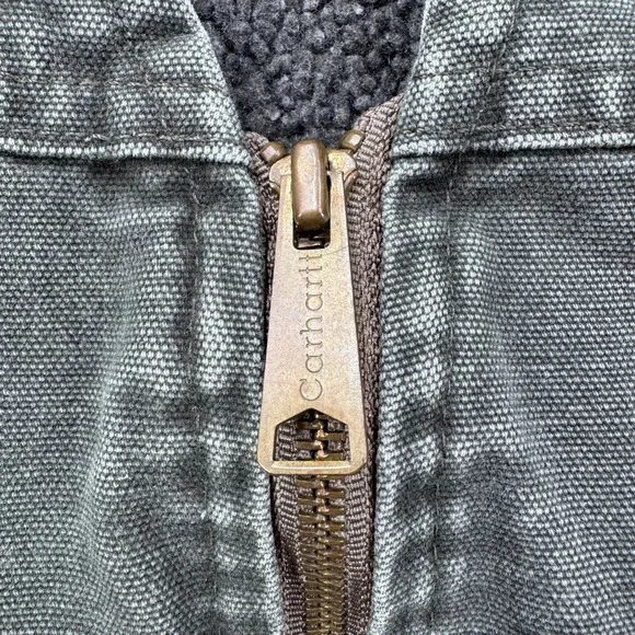 Vintage Carhartt Sherpa Lined Vest Mens XL Moss Green Canvas Workwear USA Made - Picture 5 of 13